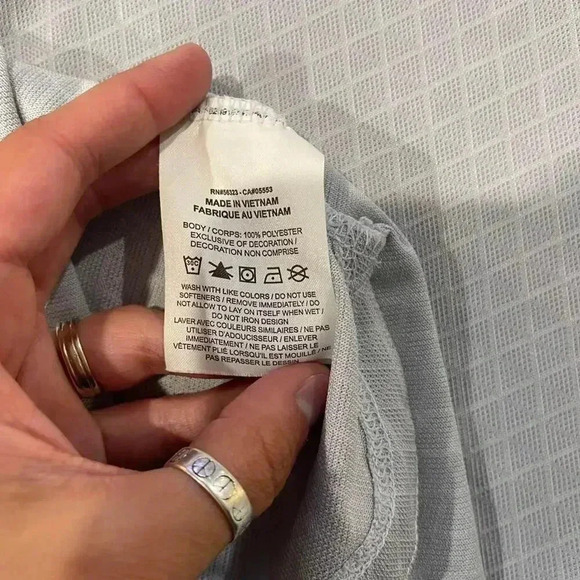 Nike DriFit Textured Argyle Print Gray Short Sleeve Activewear Polo Mens XL Golf - Picture 7 of 7